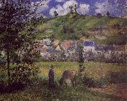Camille Pissaro Landscape at Chaponval France oil painting reproduction